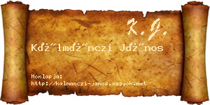 Kálmánczi János névjegykártya